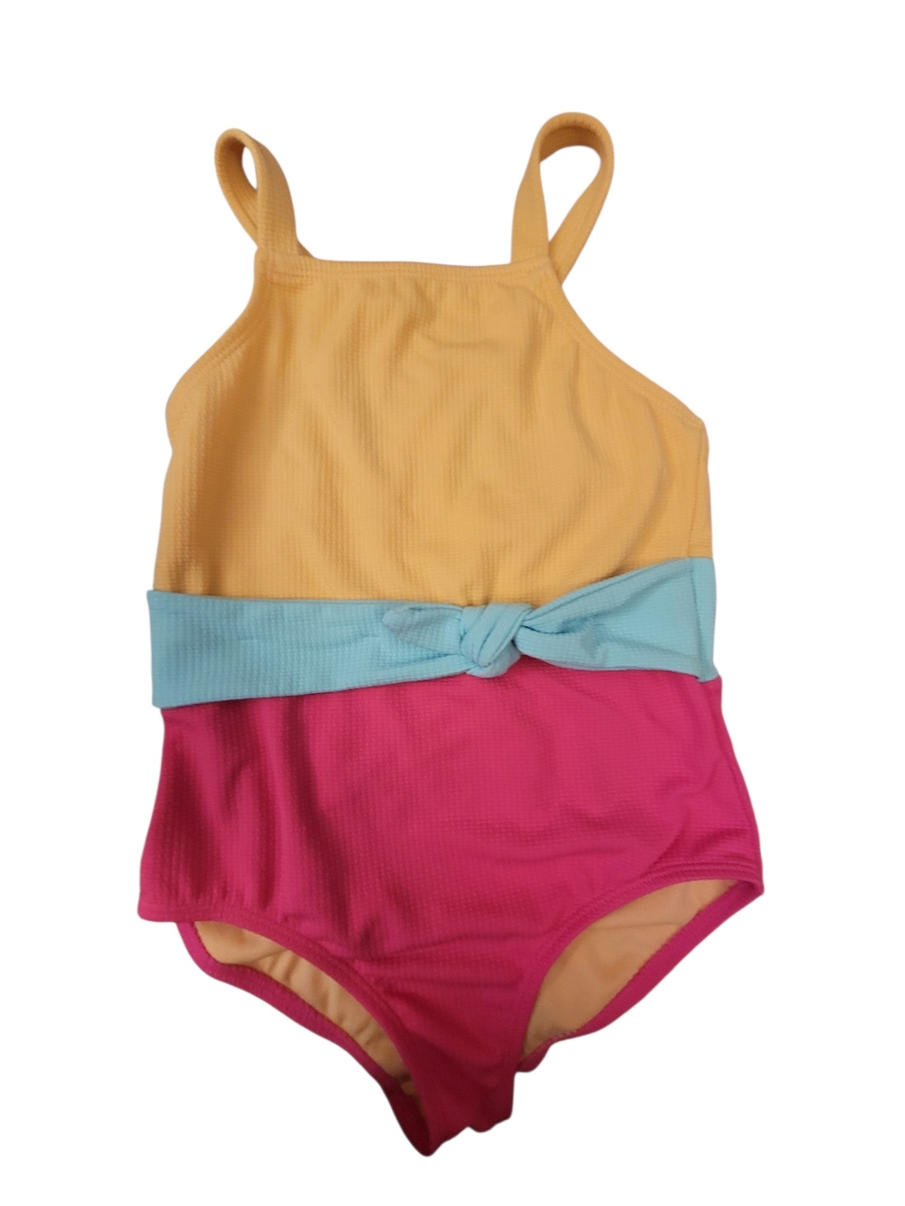 Wonder Nation Swimsuit One Piece‎  Colorblock With Bow Girls Size M